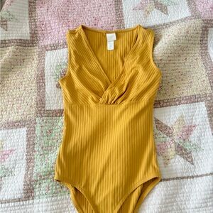Mustard Yellow Sleek Bodysuit H&M